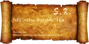 Sántha Kordélia névjegykártya